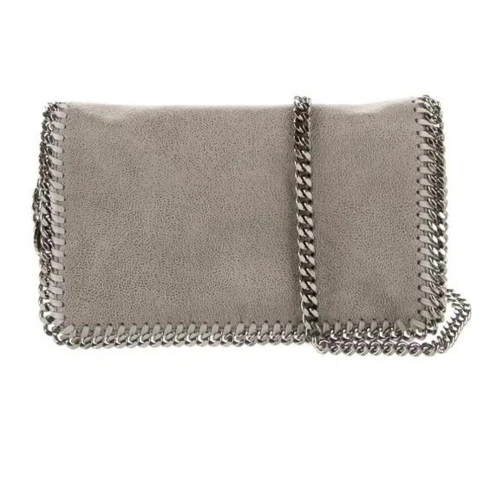 Authentic Stella McCartney Gray Falabella Crossbody Sparkle 8" Bag